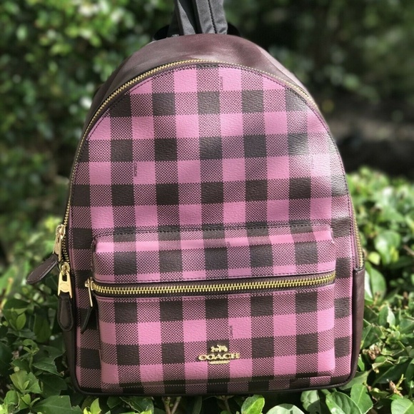 coach kenley backpack in signature canvas with stripe